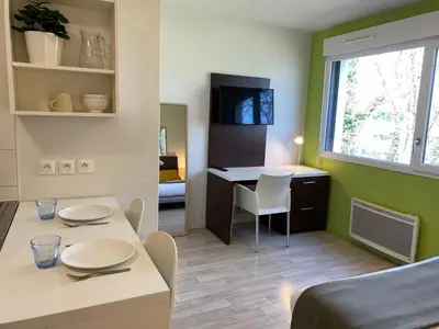 Télévision ou salle de divertissement dans l'établissement Apparteo Nantes