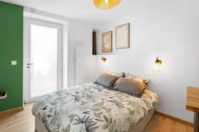 Un ou plusieurs lits dans un hébergement de l'établissement Centre-ville - Fibre - Netflix - Studio la Loire