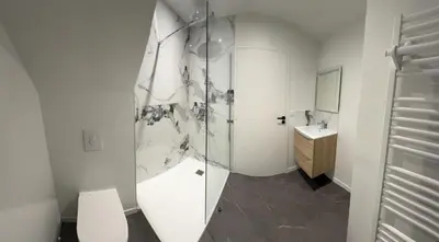 Salle de bains dans l'établissement Le Gîte de la vilaine