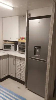 Cuisine ou kitchenette dans l'établissement Cabane du lac