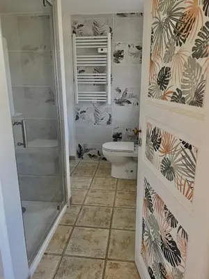 Salle de bains dans l'établissement Le Cocon - Domaine de la Houblette