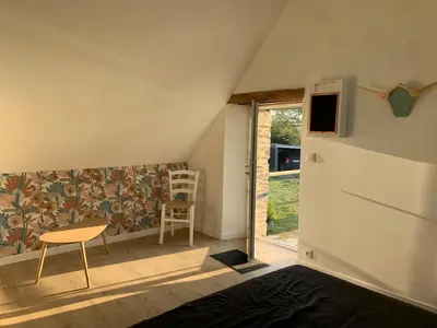 Coin salon dans l'établissement Appartement à la Bourrelière 2-4 pers, Meublé de tourisme 3 étoiles