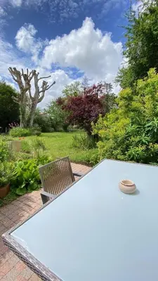 Jardin de l'établissement Chez Juliette countryside and sea near Pornic