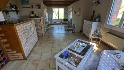 Cuisine ou kitchenette dans l'établissement Chambre dans un cadre bucolique avec petit-déjeuner