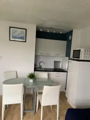 Cuisine ou kitchenette dans l'établissement appartement 50 m plage st Jean de Monts