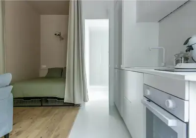 Cuisine ou kitchenette dans l'établissement Studio bord de Loire - Proche Centre Ville - Aéroport à - 10min