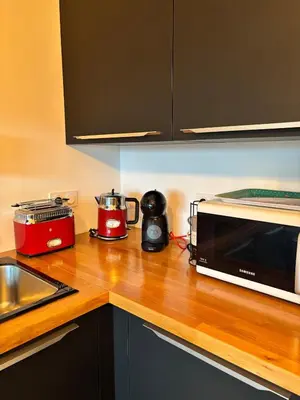 Cuisine ou kitchenette dans l'établissement 2 pièces lumineux, terrasse exposée sud, proche mer