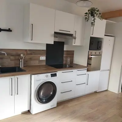 Cuisine ou kitchenette dans l'établissement Le refuge du lac