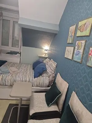 Coin salon dans l'établissement Petit Appartement Nantais