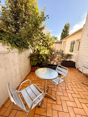 Terrasse ou espace extérieur de l'établissement Zéphyra Studio DELUXE dans résidence Privée avec Patio à proximité