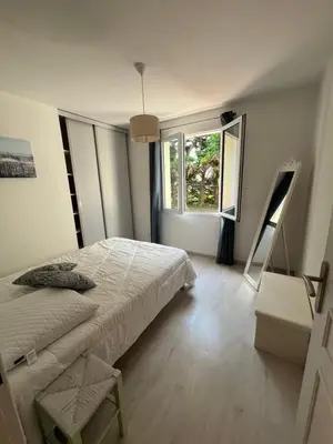 Un ou plusieurs lits dans un hébergement de l'établissement Maison Familiale 6 pers - Orouët