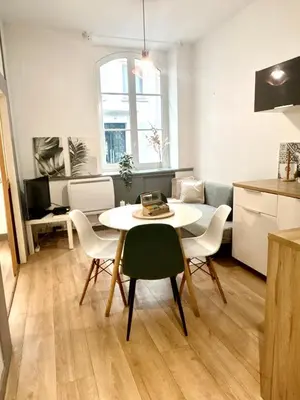 Cuisine ou kitchenette dans l'établissement Au Coeur de Nantes - idealement situé Studio tout confort avec chambre separée