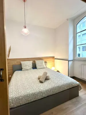 Un ou plusieurs lits dans un hébergement de l'établissement Au Coeur de Nantes - idealement situé Studio tout confort avec chambre separée