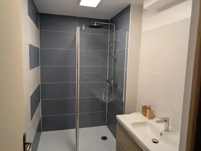 Salle de bains dans l'établissement Gite de la Bretinière