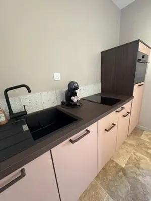 Cuisine ou kitchenette dans l'établissement Le Studio Délice
