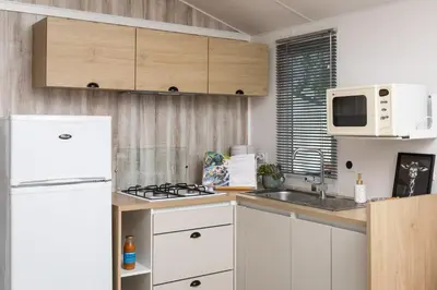 Cuisine ou kitchenette dans l'établissement Domaine des Salins