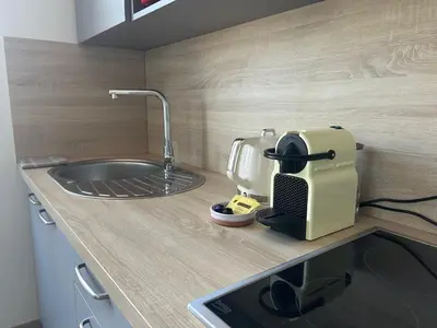 Cuisine ou kitchenette dans l'établissement Studio élégant, central, pour 2 personnes
