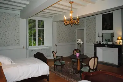 Un ou plusieurs lits dans un hébergement de l'établissement Château dans le calme de l'Anjou