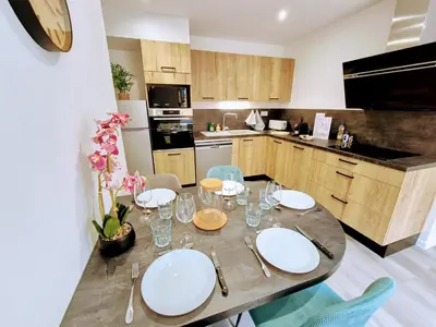 Cuisine ou kitchenette dans l'établissement Appartement 