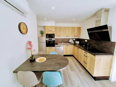 Cuisine ou kitchenette dans l'établissement Appartement 