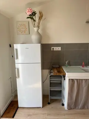 Cuisine ou kitchenette dans l'établissement Cocon cosy entre terre & mer
