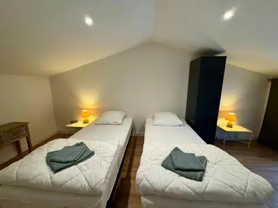 Un ou plusieurs lits dans un hébergement de l'établissement Maison pleine de charme entre terre et mer