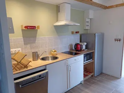 Cuisine ou kitchenette dans l'établissement Gîte rural calme et bien situé