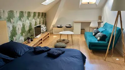 Coin salon dans l'établissement Chambre dans colocation Cholet Centre