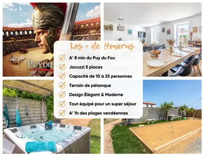 Plan de l'établissement Gîte Honorus - SPA - Puy duFou - Grande capacité