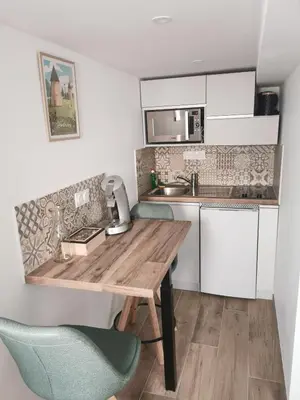 Cuisine ou kitchenette dans l'établissement Studio aux portes du Puy duFou