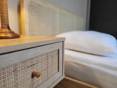 Un ou plusieurs lits dans un hébergement de l'établissement Gîte l'AUBEPINE, Les Herbiers centre