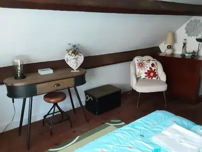 Un ou plusieurs lits dans un hébergement de l'établissement VILLA 5 CHAMBRES 10 PERSONNES 300m PLAGE DEMOISELLE