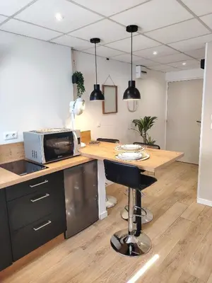 Cuisine ou kitchenette dans l'établissement Le Petit Choletais