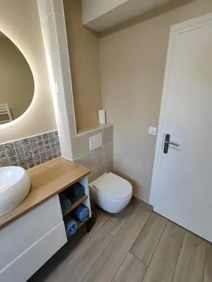 Salle de bains dans l'établissement Appartement Confort Cholet