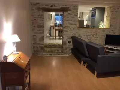 Coin salon dans l'établissement Maison de charme 18e entre mer et campagne