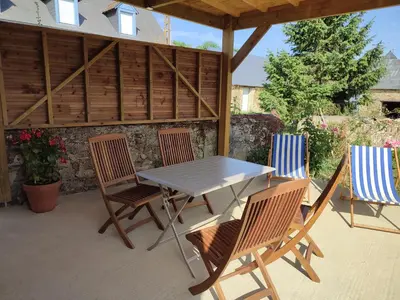 Balcon ou terrasse dans l'établissement Gîte LogisNoues
