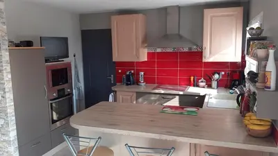 Cuisine ou kitchenette dans l'établissement Maison pour 4 personnes au cœur du vignoble Nantais