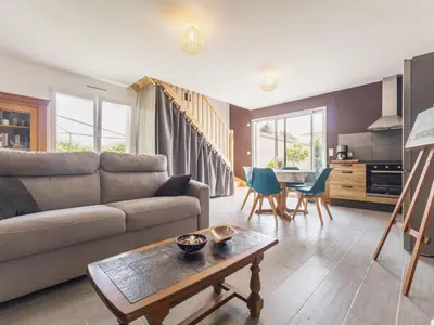 Coin salon dans l'établissement Gîte calme près de Pornic avec wifi et animaux admis - FR-1-306-1311