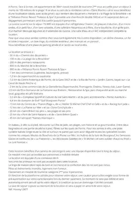 Plan de l'établissement Face Mer, appartement pour 4 personnes