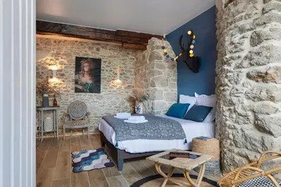 Coin salon dans l'établissement L'Echoppe - Charmant studio au cœur de Clisson