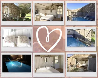 Piscine de l'établissement Chambre studio au Bord de la Piscine chauffée et privée pour vous le soir ! ou située à proximité