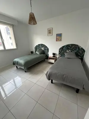 Coin salon dans l'établissement Appartement centre ville et proche mer