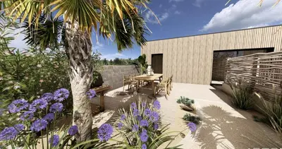 Jardin de l'établissement Plages - Piscine - Barbecue - Logement de Vacances en Vendée