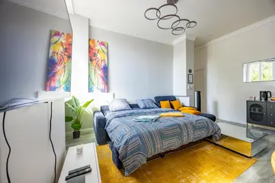 Un ou plusieurs lits dans un hébergement de l'établissement Haussmannien Standing and Confort - Sauna - 7 pers