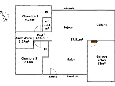 Plan de l'établissement Charmant gîte avec terrasse à La Barre-de-Monts - FR-1-426-586