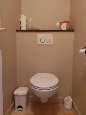 Salle de bains dans l'établissement La Maison Bleue