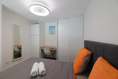 Coin salon dans l'établissement Nantes Center Flat 4 persons
