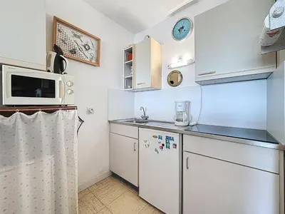 Cuisine ou kitchenette dans l'établissement Studio Mer & Soleil-3 by Interhome