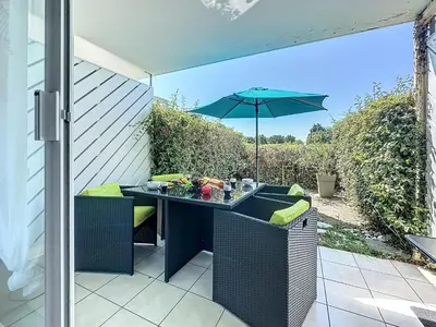 Coin salon dans l'établissement Apartment L'Orée du Golf-3 by Interhome