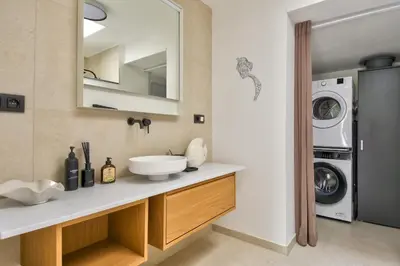 Salle de bains dans l'établissement Le reflet des dunes - jardin - 300 m de la plage